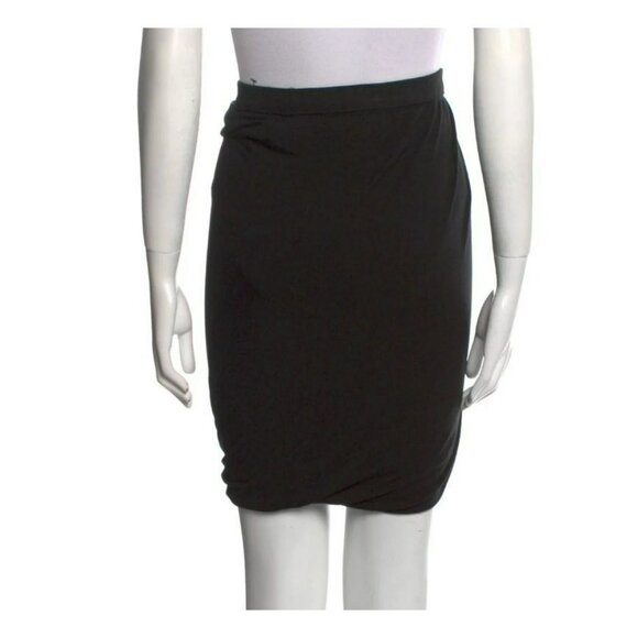 T by Alexander Wang Black Modal Ruched Twist Bubble Skirt | Stretch Pull-On | M - Picture 3 of 6